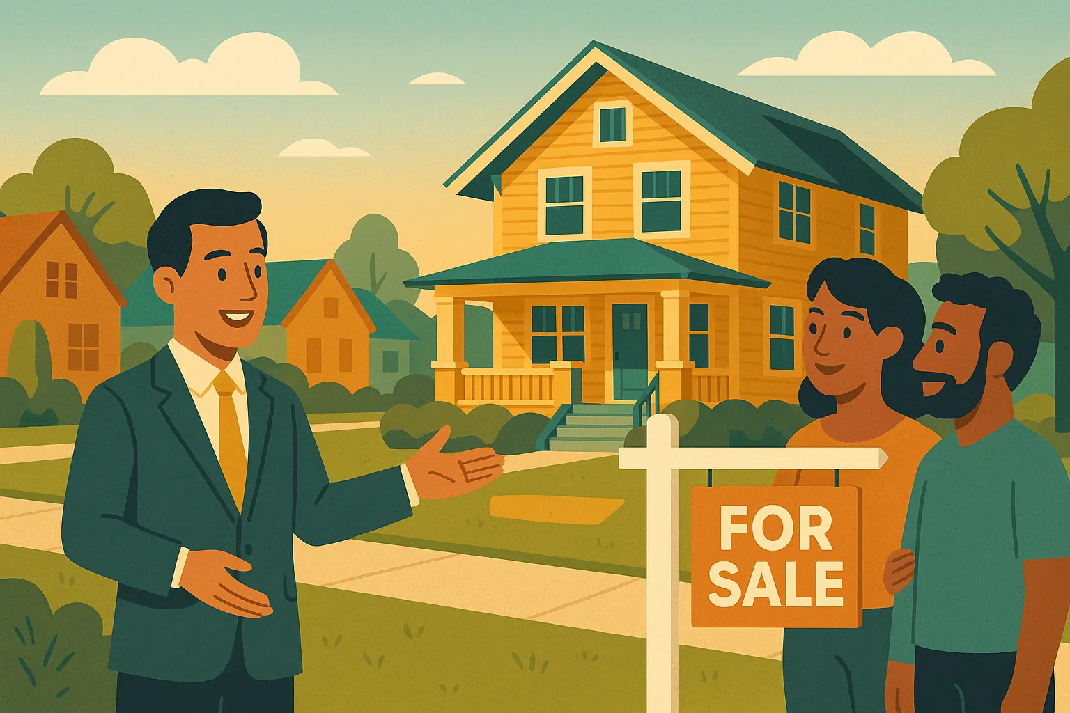 Family buying a home in Michigan