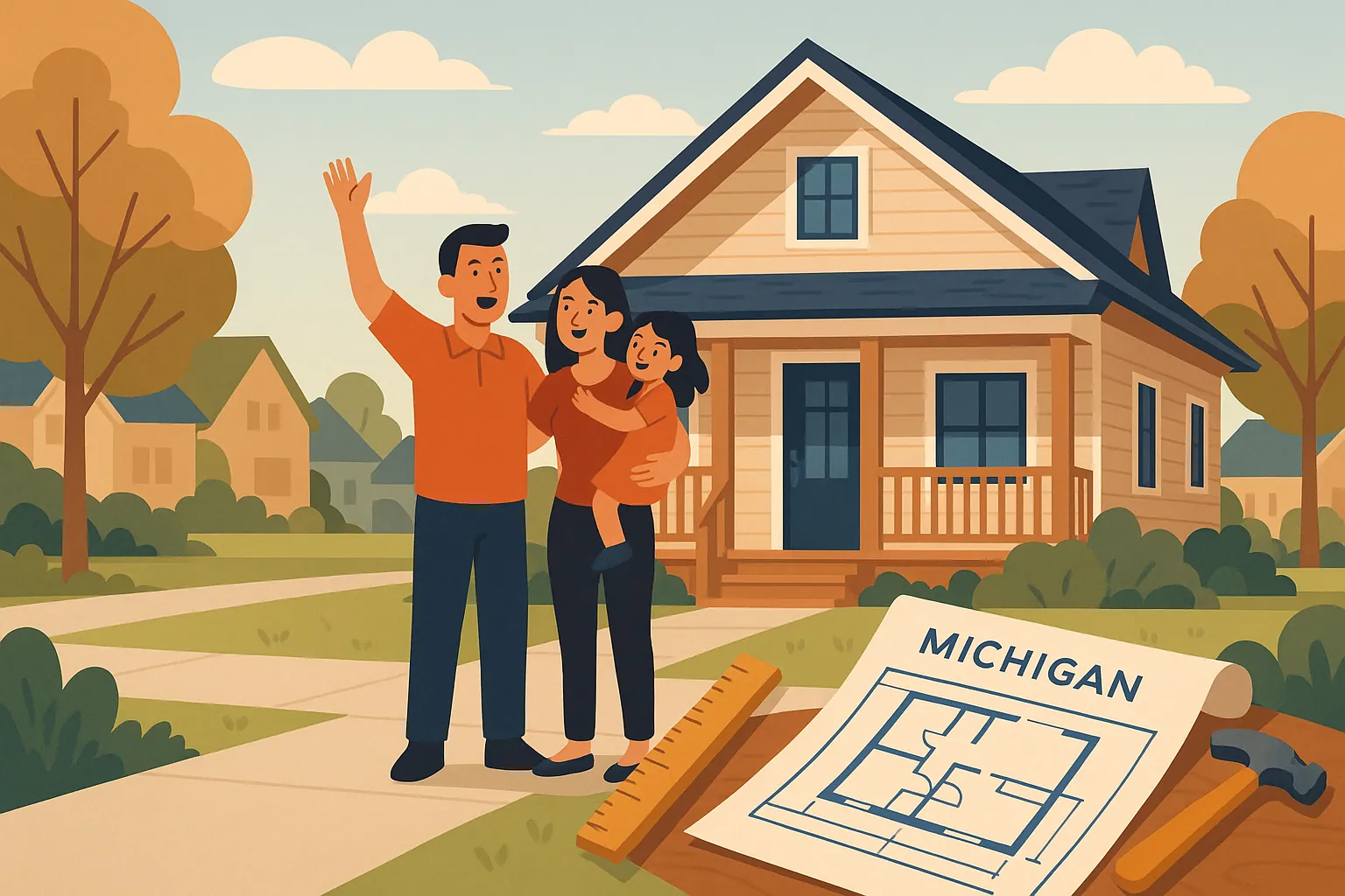 FHA one-time-close construction loan for building a new home in Michigan