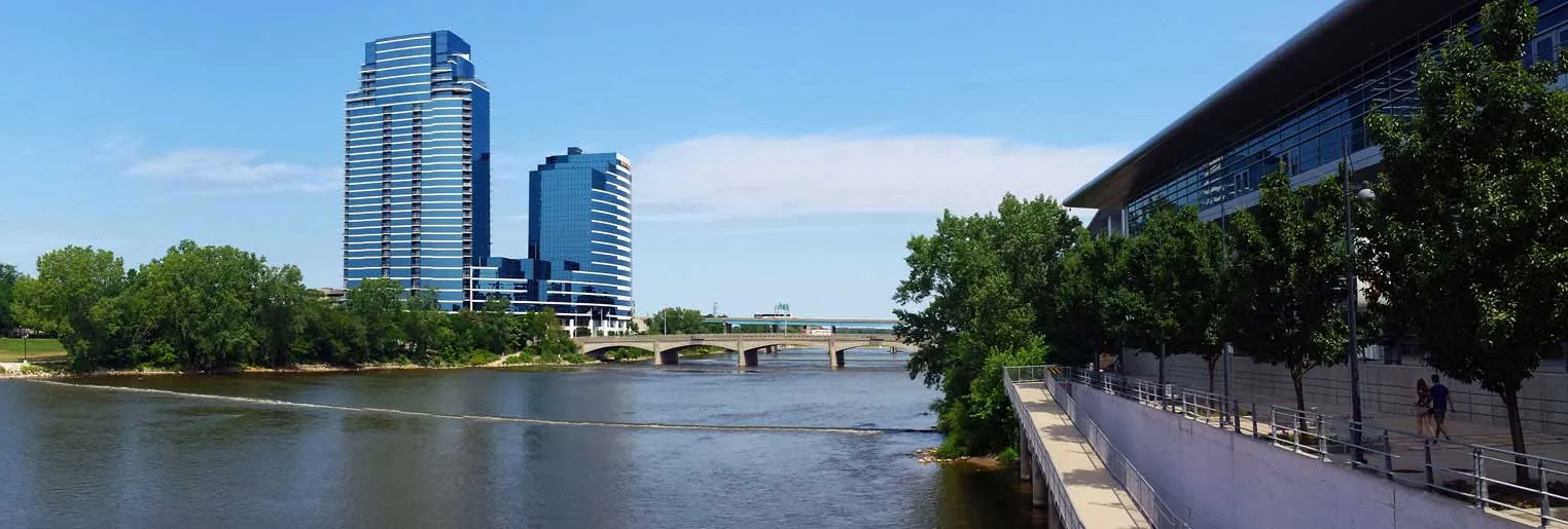 Grand Rapids riverfront along the Grand River