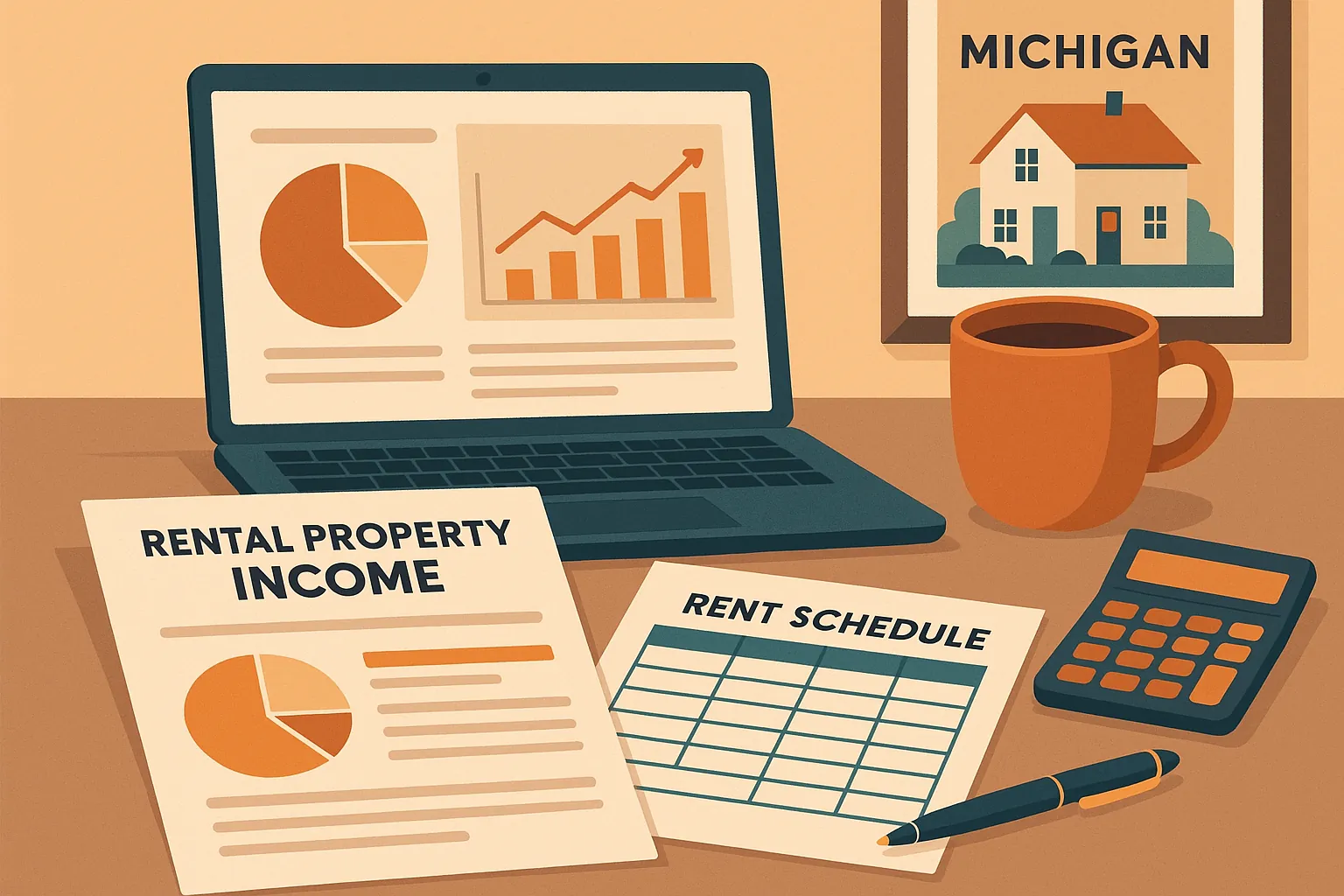 Rental property income and rent schedules used to qualify for a Michigan DSCR loan