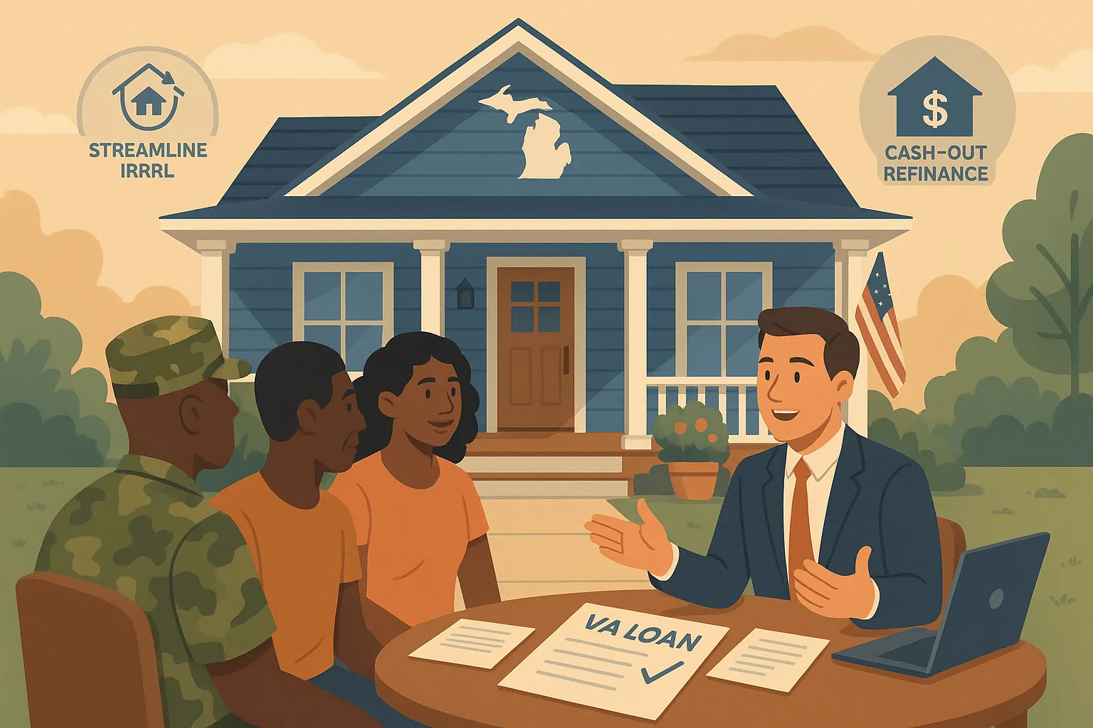 Michigan VA home loan refinancing options showing IRRRL and cash-out programs