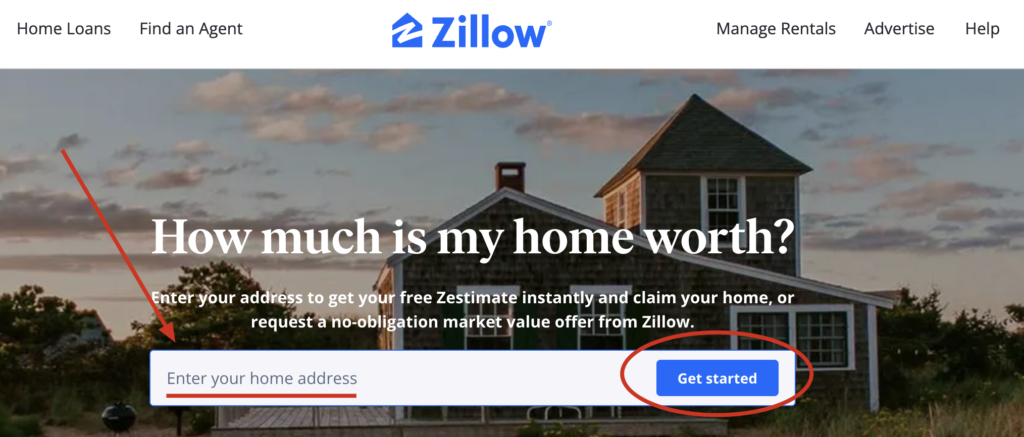 Zillows home value estimator zestimate